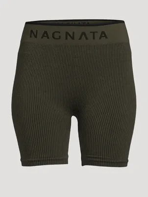 Balati Ribbed High Waisted Biker Shorts