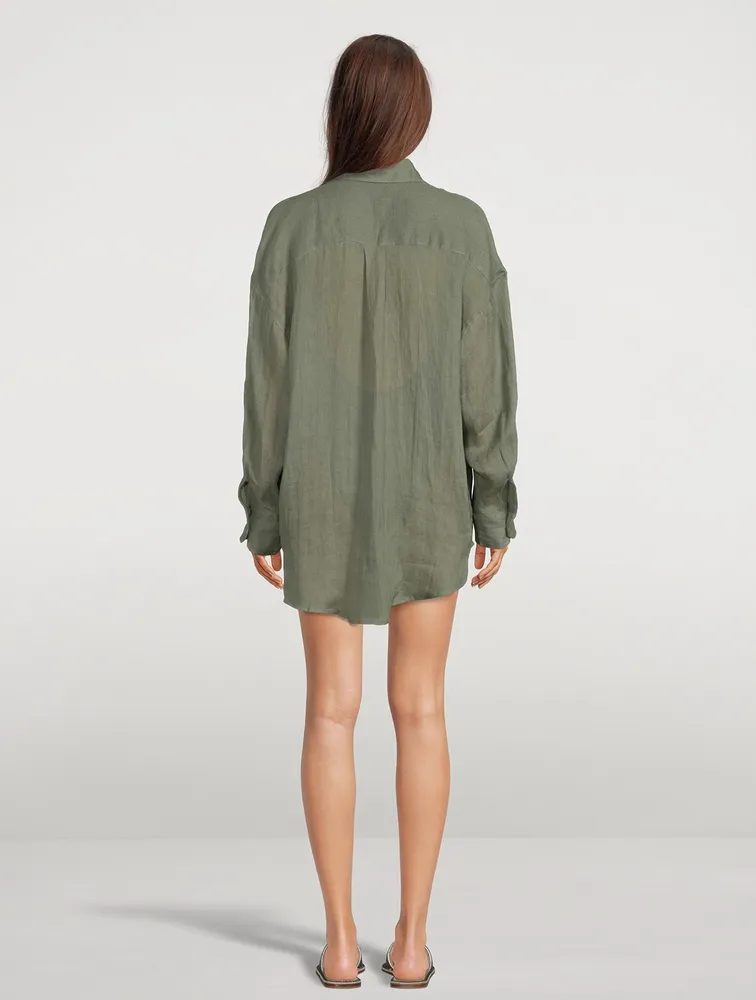 Playa Linen Oversized Shirt Dress