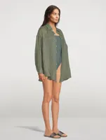 Playa Linen Oversized Shirt Dress