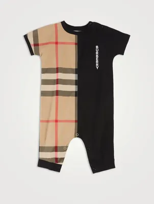 Cotton Check Panel Onesie