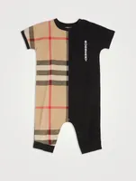 Cotton Check Panel Onesie