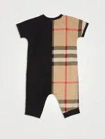 Cotton Check Panel Onesie