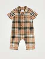 Vintage Check Stretch Cotton Onesie