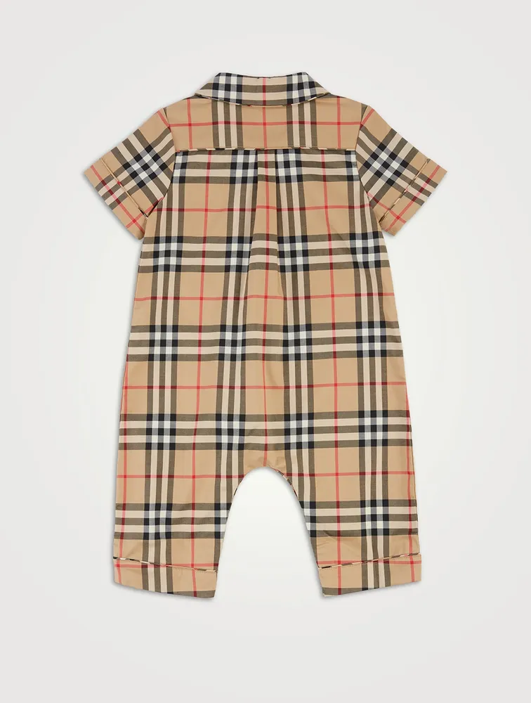 Vintage Check Stretch Cotton Onesie