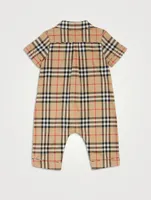 Vintage Check Stretch Cotton Onesie