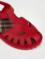 Vintage Check-Lined Rubber Sandals
