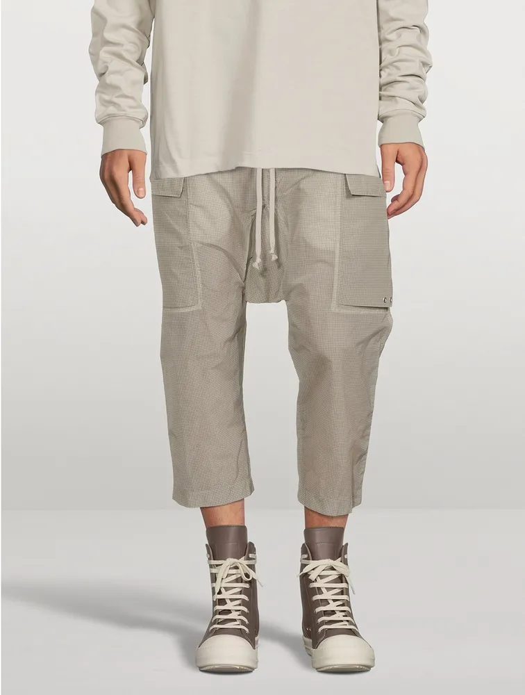 Nylon Cargo Cropped Pants