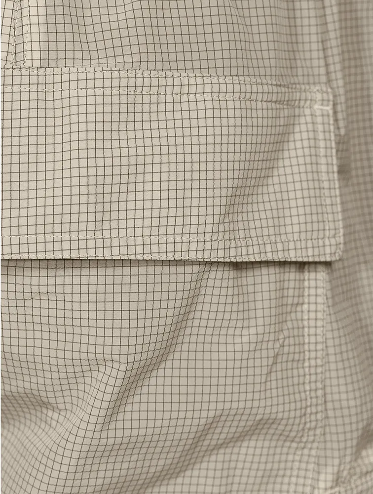 Nylon Cargo Cropped Pants