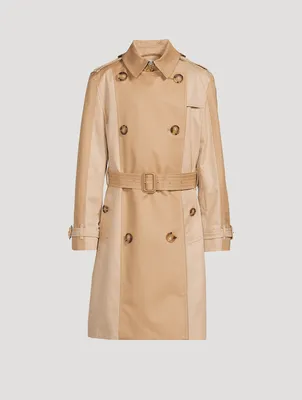 Two-Tone Double-Breasted Trench Coat