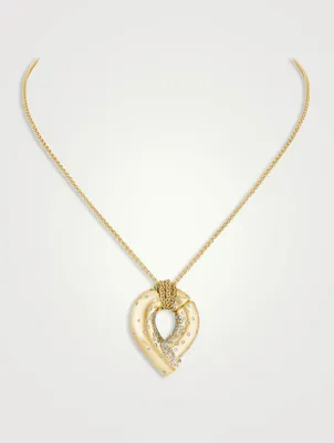 Large Oera 18K Gold Pendant Necklace With Diamonds