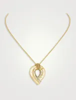 Large Oera 18K Gold Pendant Necklace With Diamonds