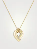 Large Oera 18K Gold Pendant Necklace With Diamonds