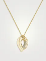 Large Oera 18K Gold Pendant Necklace With Diamonds