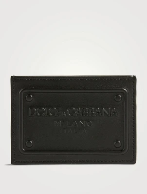 Leather Card Holder With Raised Logo