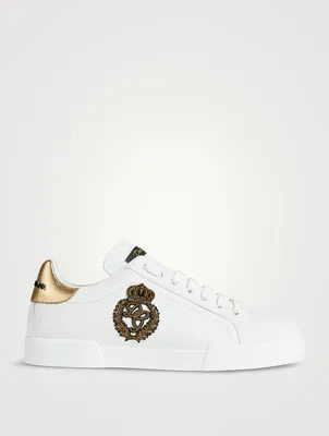 Portofino Leather Sneakers With Crown Patch