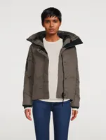Everleigh Down Performance Satin Bomber Jacket