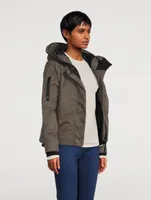 Everleigh Down Performance Satin Bomber Jacket