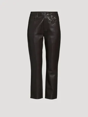 Jolene High-Rise Straight Recycled Leather Jeans