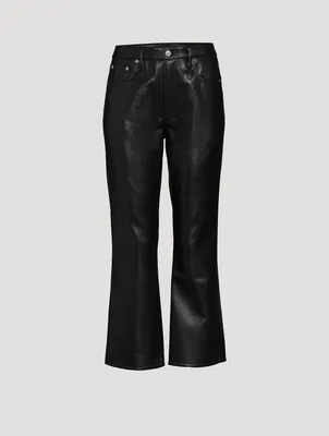 Isola Cropped Bootcut Recycled Leather Jeans