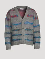 Mohair-Blend Jacquard Knit Cardigan