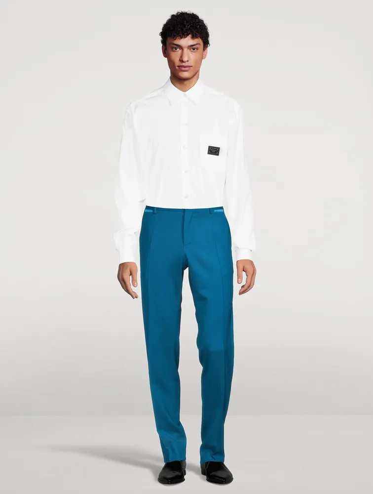 Stretch Wool Tuxedo Trousers