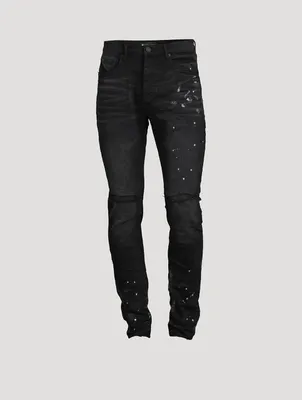 Low Rise Skinny Jeans With Knee Slits