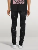 Low Rise Skinny Jeans With Knee Slits