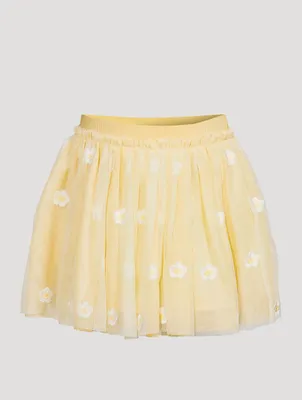 Daisy Embroidery Tulle Skirt