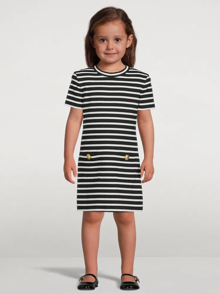 Kids Short-Sleeve Dress Striped Print