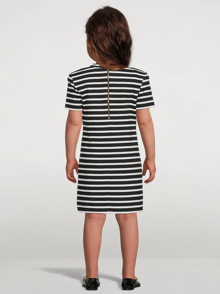 Kids Short-Sleeve Dress Striped Print