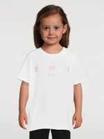 Kids Cotton T-Shirt With Ombre Logo