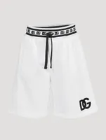 Jersey Shorts With Logo Embroidery