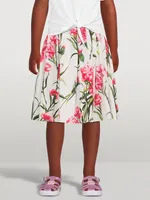 Cotton Poplin Skirt Carnation Print