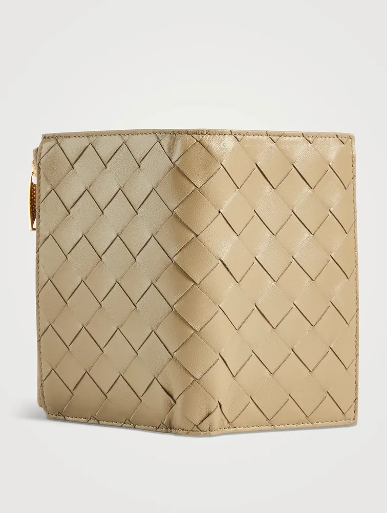 Medium Bi-Fold Leather Zip Wallet