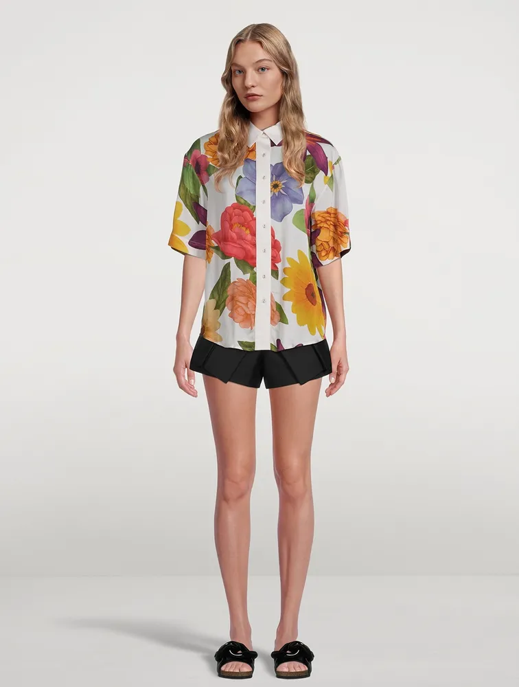 Aries Short-Sleeve Shirt Floral Print