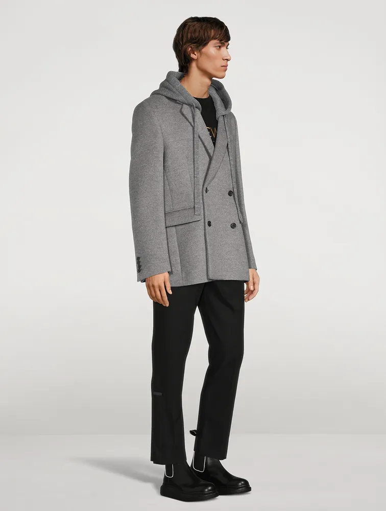 Wool Cashmere And Silk Knit-Back Jacket