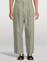 Cotton Wide-Leg Pants