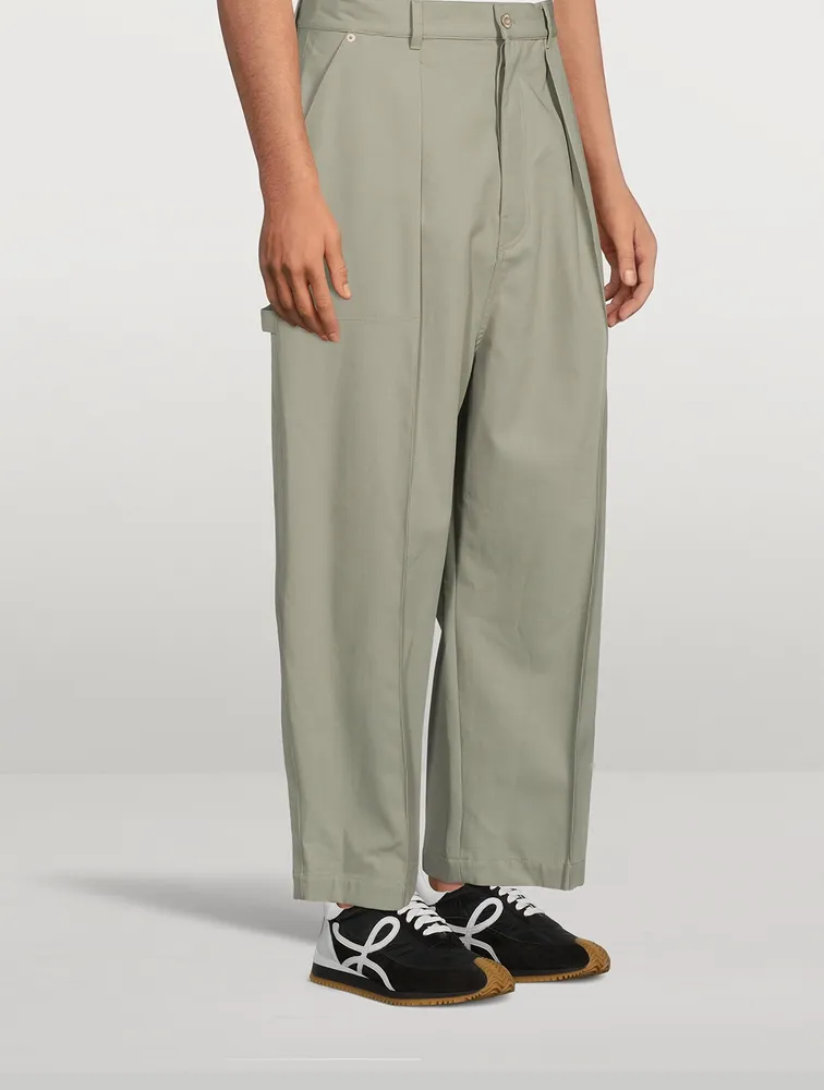 Cotton Wide-Leg Pants