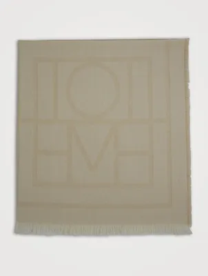 Wool And Cashmere Monogram Scarf