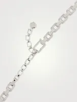 18K White Gold Pavé Diamond Deco Link Necklace