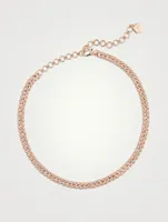 Mini 18K Rose Gold Pavé Diamond Link Choker Necklace