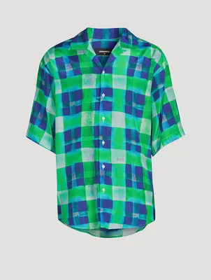 Short-Sleeve Shirt Check Print