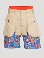 Canvas And Floral Shorts