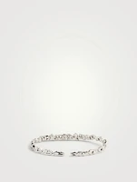 Rainbow Fireworks 18K White Gold Bangle Cuff Bracelet With Diamonds