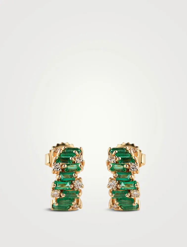 18K Gold Huggie Hoop Earrings