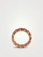 Fireworks 18K Rose Gold Eternity Band Ring With Ruby And Diamonds
