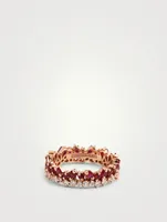 18K Rose Gold Double Eternity Band