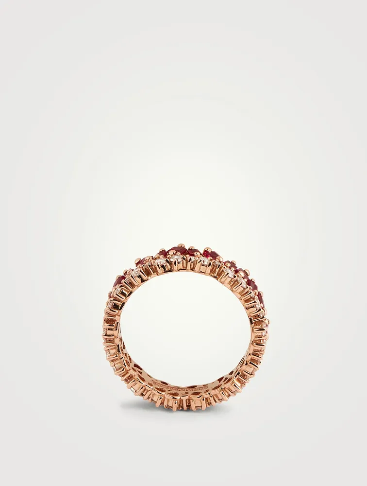 18K Rose Gold Double Eternity Band