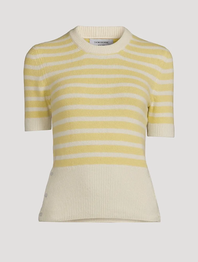 Wool Cashmere And Silk Short-Sleeve Sweater