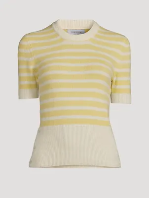 Wool Cashmere And Silk Short-Sleeve Sweater